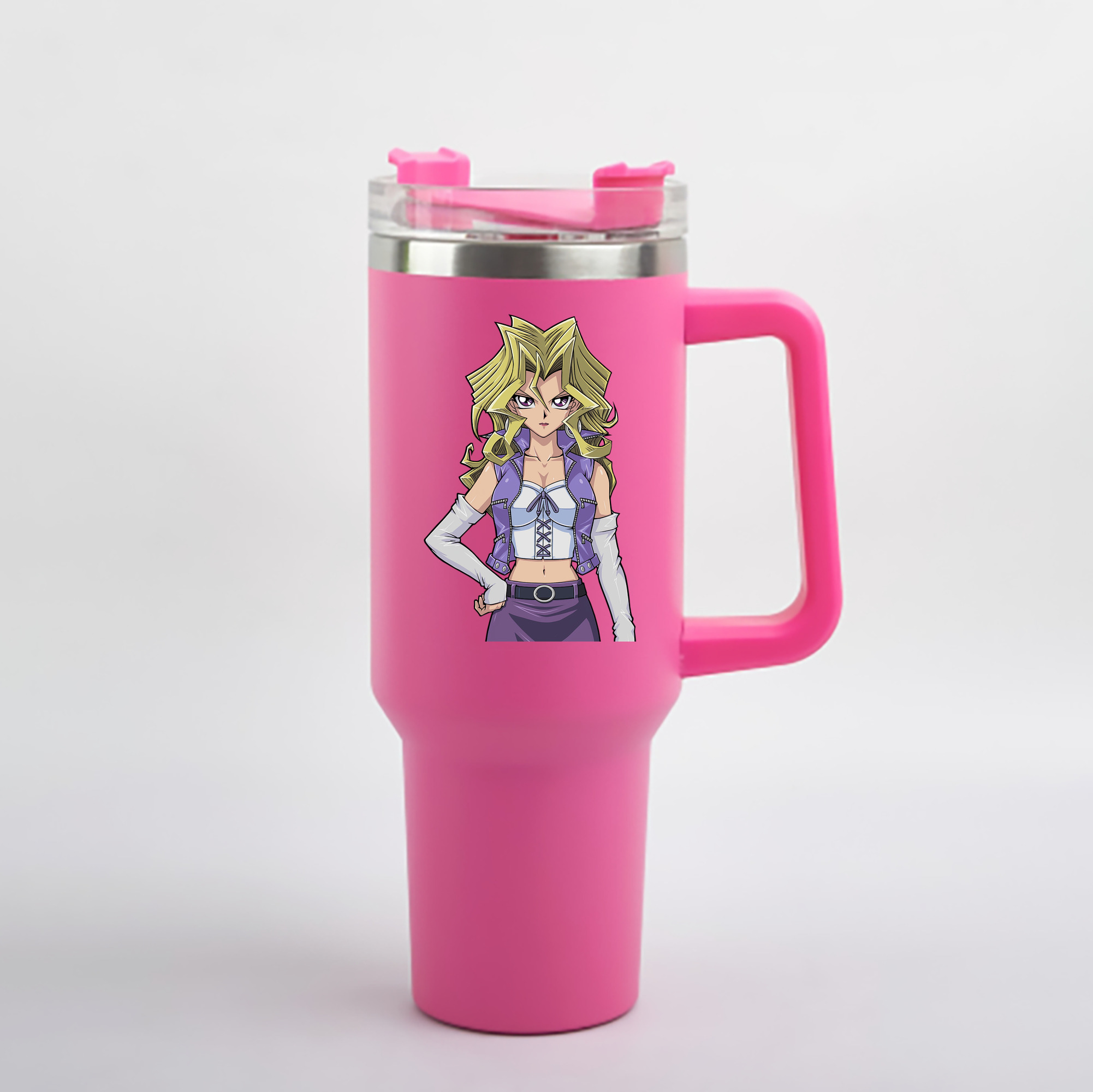 （画像用） 遊☆戯☆王 Yu-Gi-Oh! 1200mL車用タンブラー - クリスタルステッカー（プラスチックストロー付き）